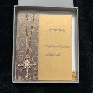 Gold plated cross necklace - NWT